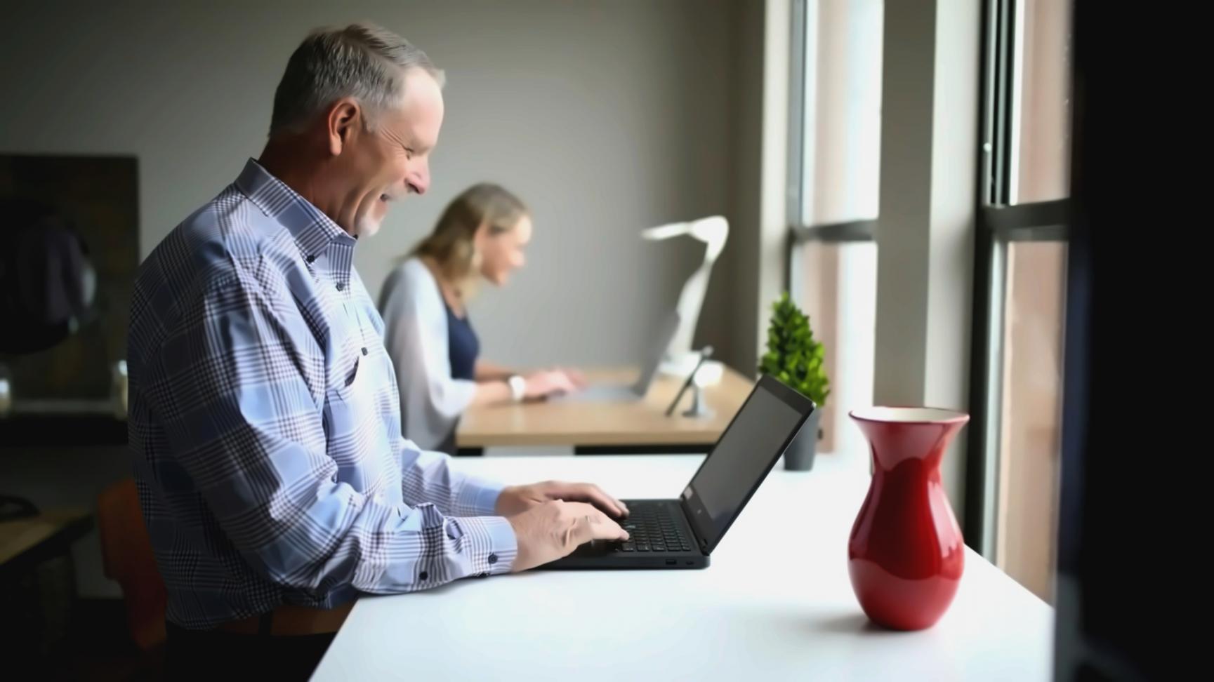 Environnement de travail moderne avec analyses financières
